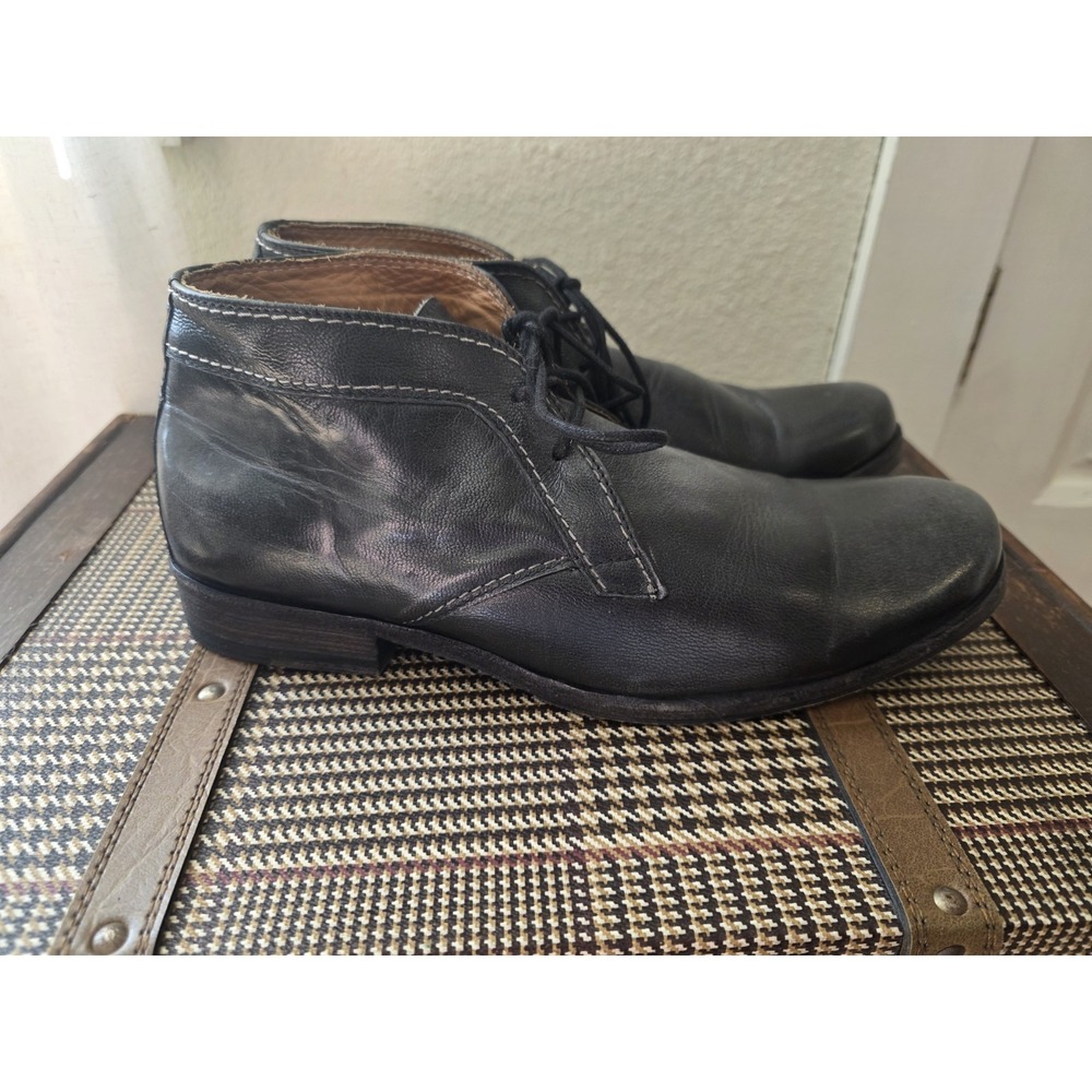 Bed Stu Gray Leather Ankle Boots Men's Size 9.5 Casual Lace Up Chukka Shoe